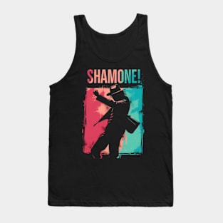 Shamone! - Icon Silhouette - Teal, Red and Black Backdrop - Pop Music Tank Top